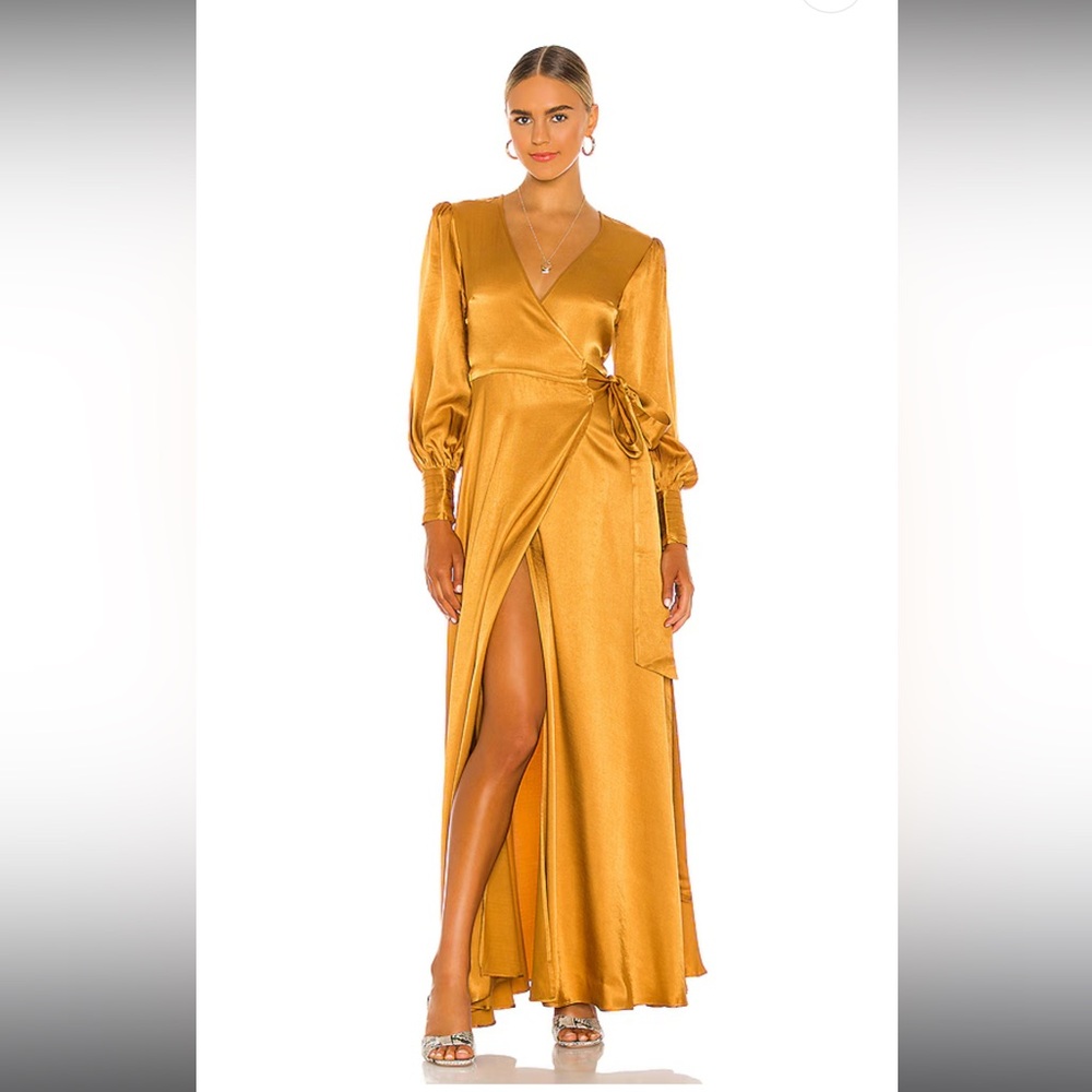 House of Harlow 1960 x REVOLVE Maxi Wrap Dress in Gold
